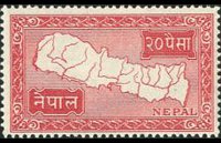 Nepal 1954 - serie Cartina del Nepal: 16 p