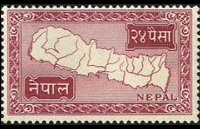 Nepal 1954 - serie Cartina del Nepal: 50 p