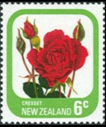 Nuova Zelanda 1975 - serie Rose: 6 c