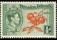 Isole Pitcairn 1940 - serie Re Giorgio VI e storia del Bounty: ½ p