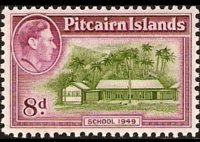 Isole Pitcairn 1940 - serie Re Giorgio VI e storia del Bounty: 8 p