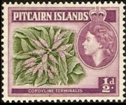 Isole Pitcairn 1957 - serie Regina Elisabetta II e soggetti vari : ½ p
