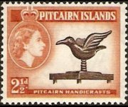 Isole Pitcairn 1957 - serie Regina Elisabetta II e soggetti vari : 2½ p