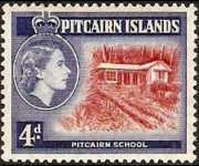 Isole Pitcairn 1957 - serie Regina Elisabetta II e soggetti vari : 4 p