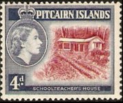 Isole Pitcairn 1957 - serie Regina Elisabetta II e soggetti vari : 4 p