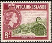 Isole Pitcairn 1957 - serie Regina Elisabetta II e soggetti vari : 8 p