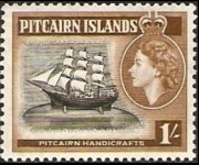 Isole Pitcairn 1957 - serie Regina Elisabetta II e soggetti vari : 1 sh