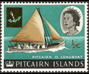 Isole Pitcairn 1967 - serie Navi e uccelli - soprastampati: ½ c su ½ p