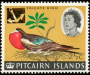 Isole Pitcairn 1967 - serie Navi e uccelli - soprastampati: 2½ c su 3 p