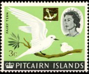 Isole Pitcairn 1967 - serie Navi e uccelli - soprastampati: 3 c su 4 p