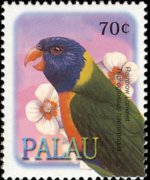 Palau 2002 - serie Uccelli: 70 c