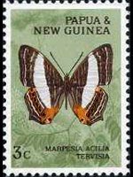 Papua Nuova Guinea 1966 - serie Farfalle: 3 c