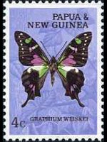 Papua Nuova Guinea 1966 - serie Farfalle: 4 c