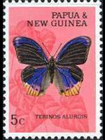 Papua Nuova Guinea 1966 - serie Farfalle: 5 c