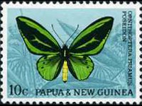 Papua Nuova Guinea 1966 - serie Farfalle: 10 c