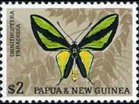 Papua Nuova Guinea 1966 - serie Farfalle: 2 $