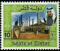 Qatar 1992 - serie Sceicco Khalifa e industria petrolifera: 10 r