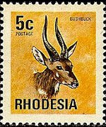 Rhodesia 1974 - serie Antilopi, fiori e farfalle: 5 c