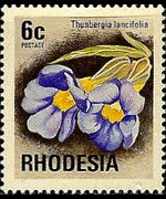 Rhodesia 1974 - serie Antilopi, fiori e farfalle: 6 c