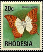 Rhodesia 1974 - serie Antilopi, fiori e farfalle: 20 c