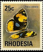 Rhodesia 1974 - serie Antilopi, fiori e farfalle: 25 c
