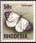 Rhodesia 1974 - serie Antilopi, fiori e farfalle: 50 c