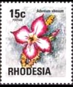 Rhodesia 1974 - serie Antilopi, fiori e farfalle: 15 c