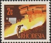Rhodesia 1970 - serie Industria e vedute: 2 c