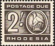 Rhodesia 1967 - serie Uccello di Zimbabwe: 2 sh