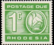 Rhodesia 1970 - serie Uccello di Zimbabwe: 1 c