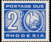 Rhodesia 1970 - serie Uccello di Zimbabwe: 2 c