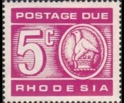 Rhodesia 1970 - serie Uccello di Zimbabwe: 5 c