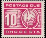 Rhodesia 1970 - serie Uccello di Zimbabwe: 10 c