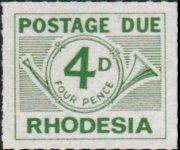 Rhodesia 1965 - serie Corno di posta: 4 p