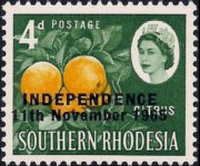 Rhodesia 1966 - serie Soggetti vari - soprastampati: 4 p