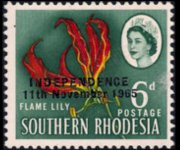 Rhodesia 1966 - serie Soggetti vari - soprastampati: 6 p