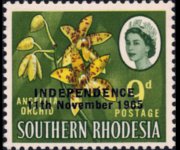 Rhodesia 1966 - serie Soggetti vari - soprastampati: 9 p