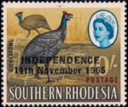 Rhodesia 1966 - serie Soggetti vari - soprastampati: 10 sh