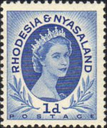 Rhodesia e Nyasaland 1954 - serie Regina Elisabetta II: 1 p