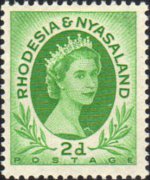 Rhodesia e Nyasaland 1954 - serie Regina Elisabetta II: 2 p
