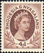 Rhodesia e Nyasaland 1954 - serie Regina Elisabetta II: 4 p