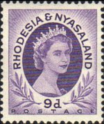 Rhodesia e Nyasaland 1954 - serie Regina Elisabetta II: 9 p