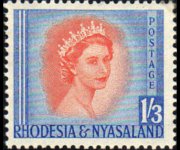 Rhodesia e Nyasaland 1954 - serie Regina Elisabetta II: 1'3 sh