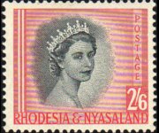 Rhodesia e Nyasaland 1954 - serie Regina Elisabetta II: 2'6 sh