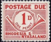 Rhodesia e Nyasaland 1961 - serie Corno di posta: 1 p