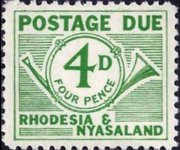 Rhodesia e Nyasaland 1961 - serie Corno di posta: 4 p