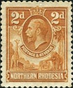 Northern Rhodesia 1925 - set King George V: 2 p