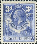 Northern Rhodesia 1925 - set King George V: 3 p