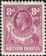 Rhodesia del nord 1925 - serie Re Giorgio V: 8 p
