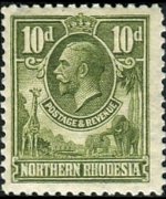 Northern Rhodesia 1925 - set King George V: 10 p